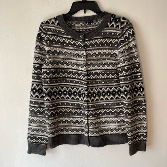 Talbots Faire Isle Beaded Knit Sweater‎ SZ SP Lambswool Chevron Granny Career - Picture 1 of 8